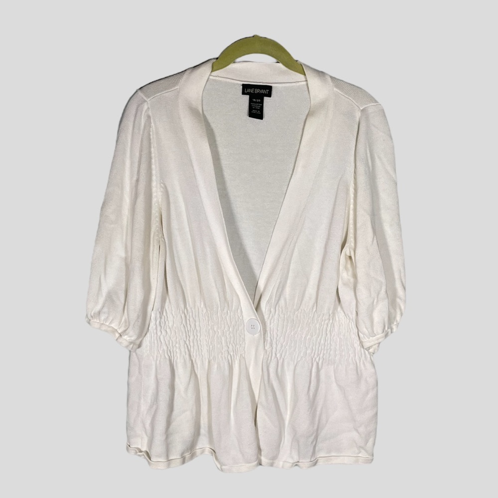 Lane Bryant White Short Sleeve Sweater - Picture 1 of 5